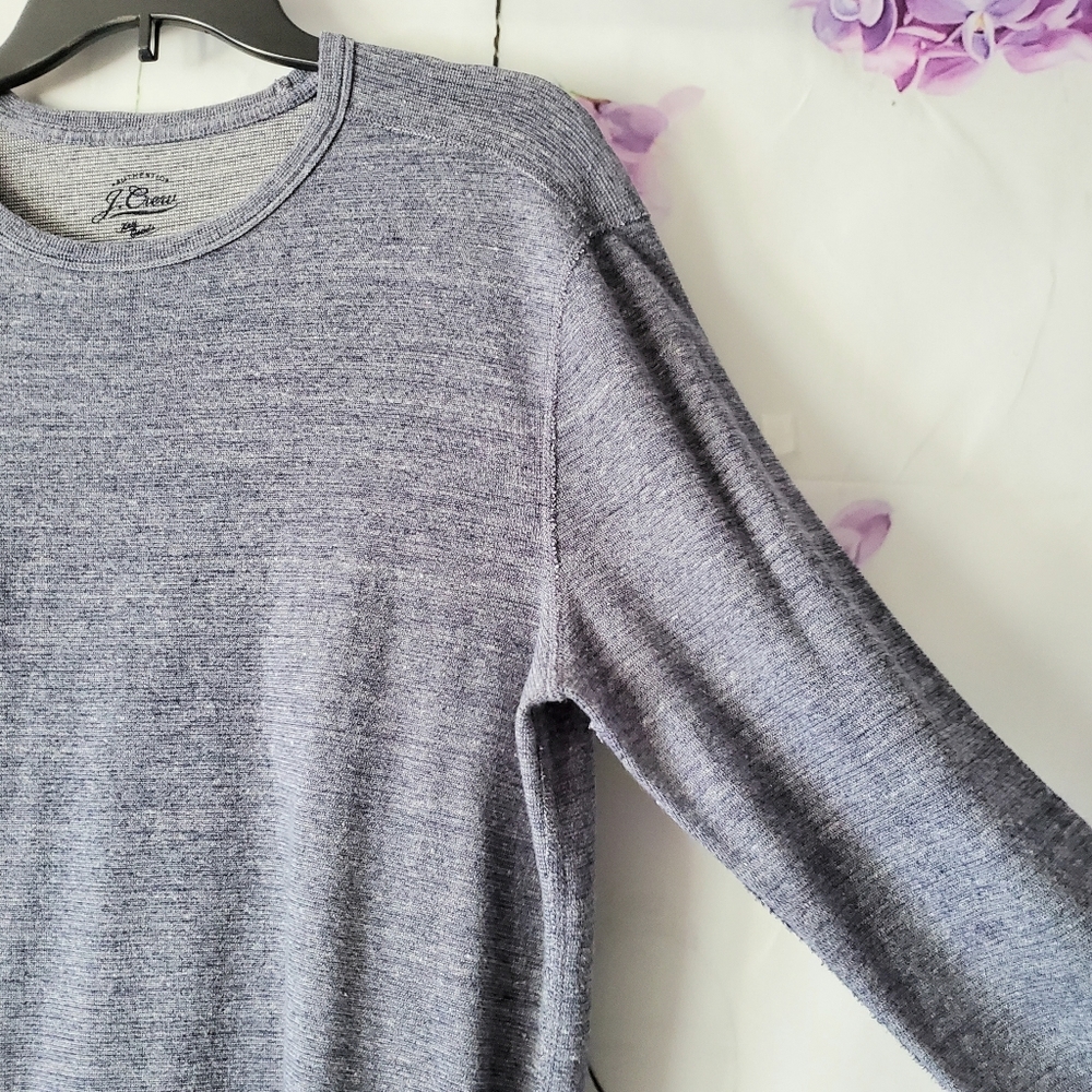 *SOLD* J. Crew Bluish Grey Knit Crew Neck Shirt L - Picture 10 of 11